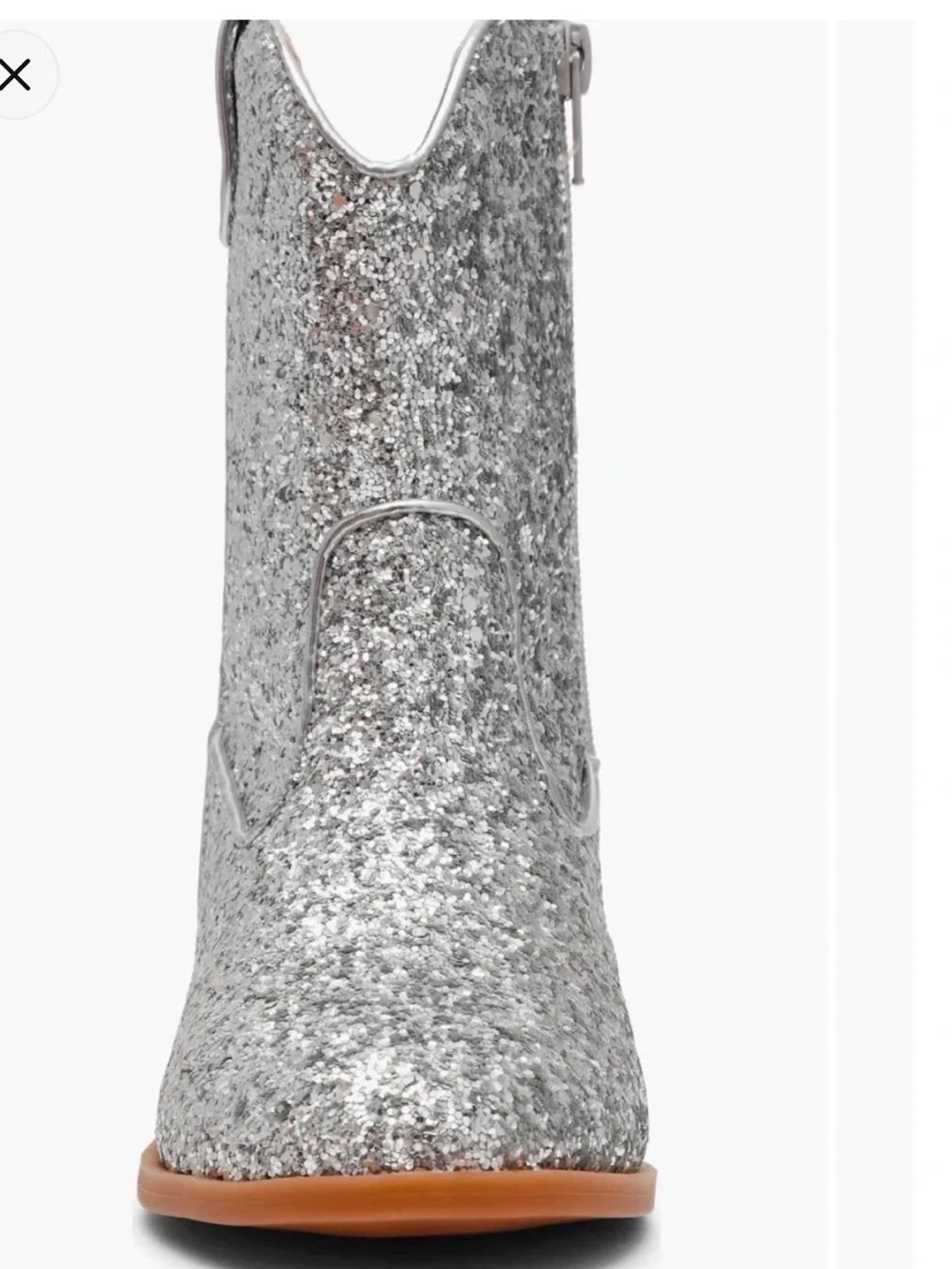 NWT Dolce Vita Silver Linz Glitter Kids Western Boots